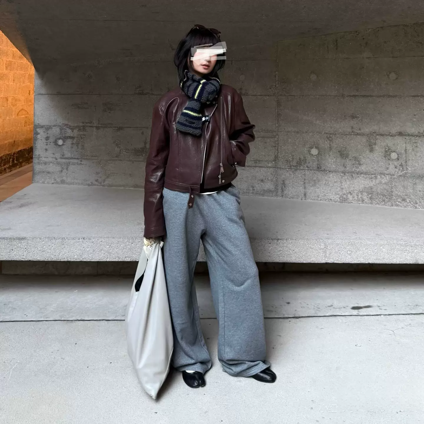 新款慵懒感百搭宽松中腰棉质毛圈布直筒洗水卫裤运动休闲裤女5334