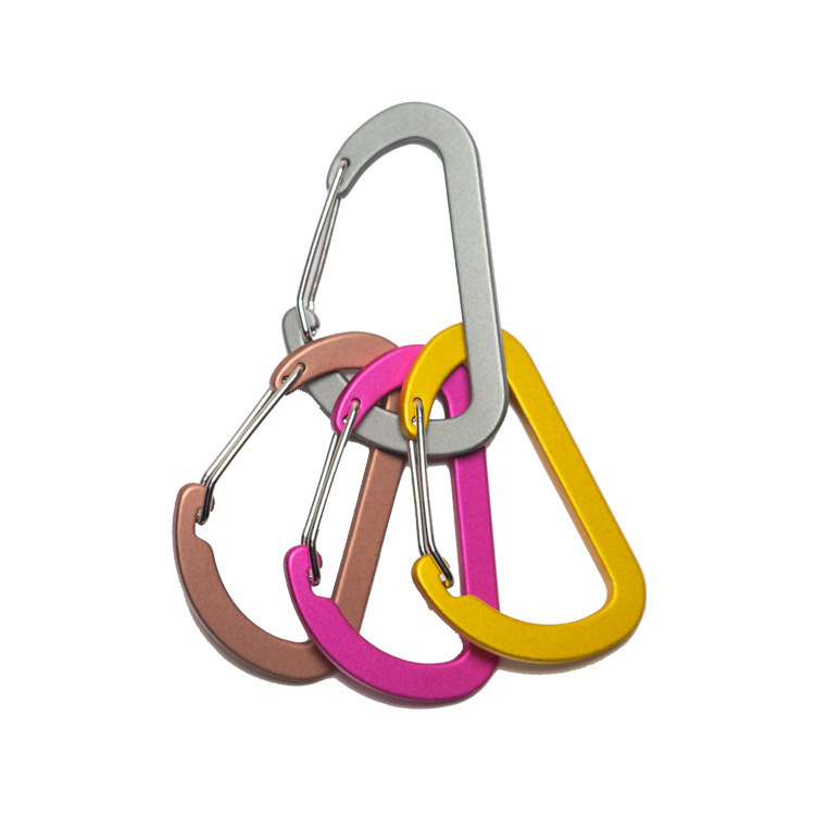 Outdoor aluminum alloy hook, multi-function metal buckle backpack, No. 4 D-type carabiner, multi-purpose quick-hook flat buckle