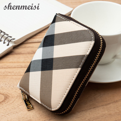 European and American fashion ladies' wallet zipper small zero wallet men's and women's accordion card wallet card case multi-card position driver's license holder 