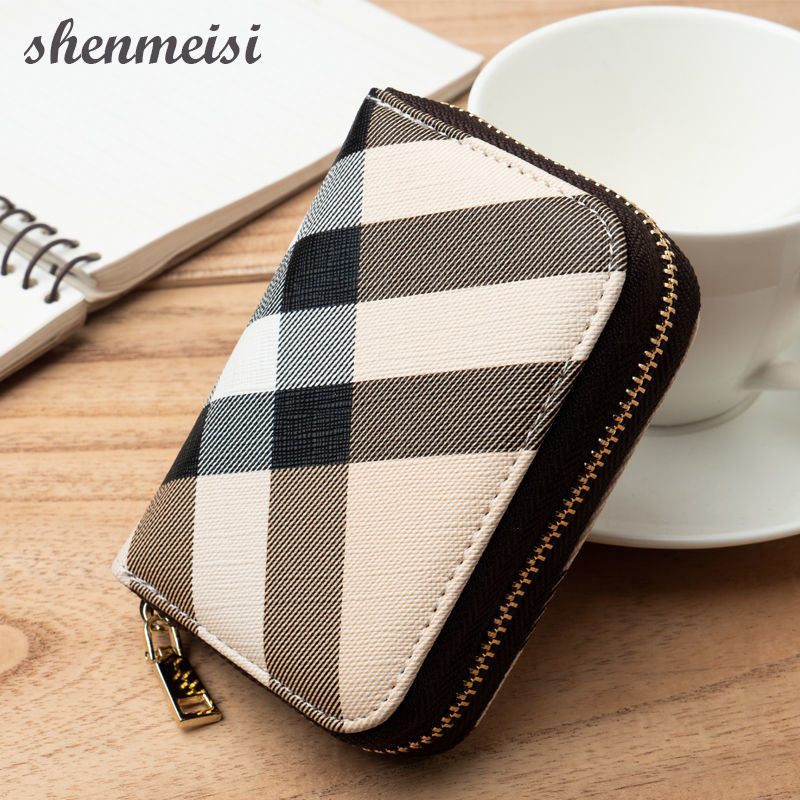 European and American fashion women's card holder zipper small coin purse men's and women's organ card holder card holder multi-card driver's license holder