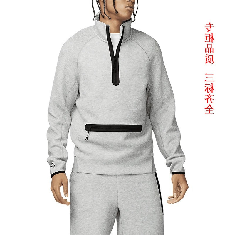 Spring and Autumn Half-Zip Sweatshirt Casual Jacket Loose American Style Outdoor Sports Windproof Jacket Popular Top 7998 Trendy