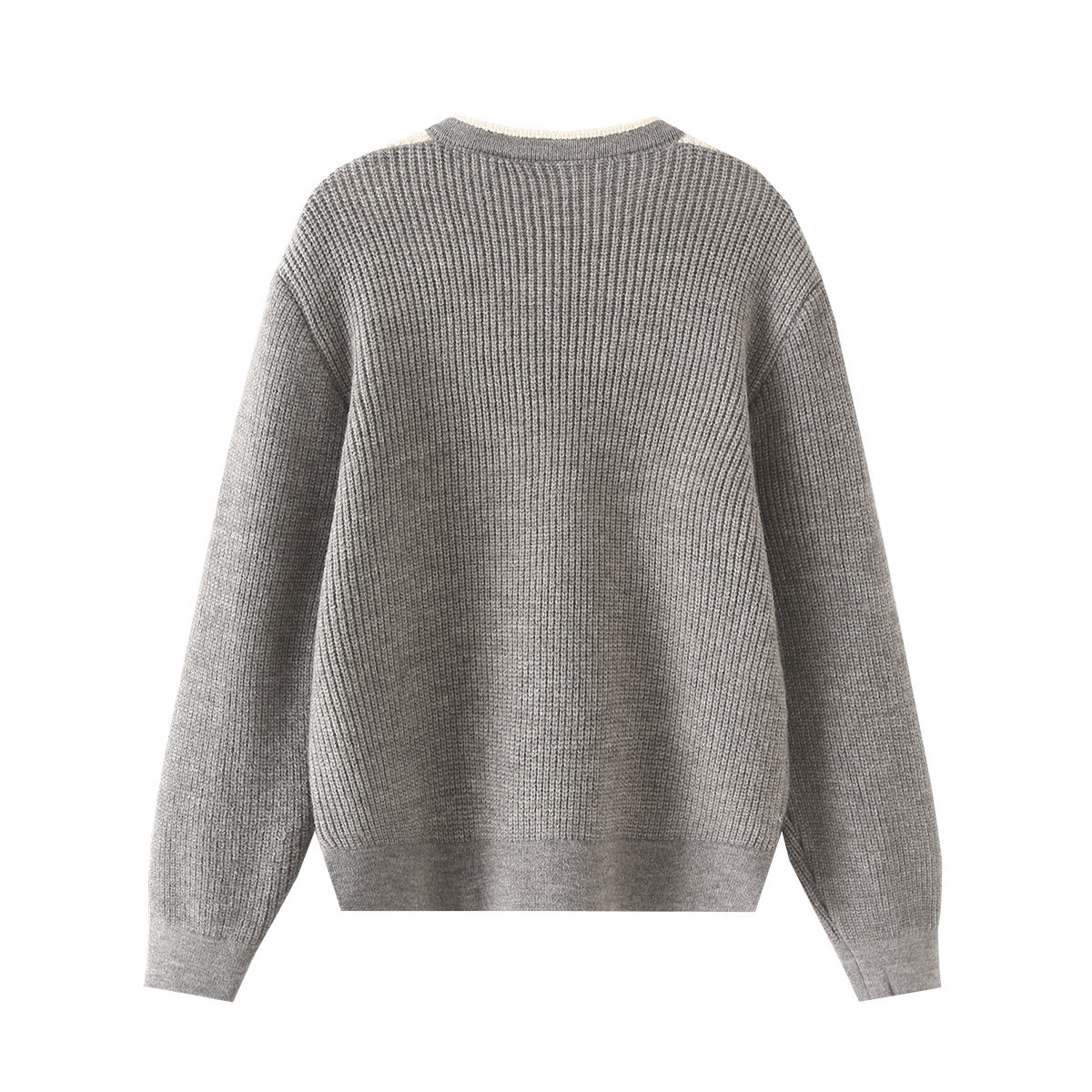 Damenbekleidung Herbst und Winter 2024, neuer vielseitiger Strickpullover mit Farbblockierung und Reißverschluss_voghion.com