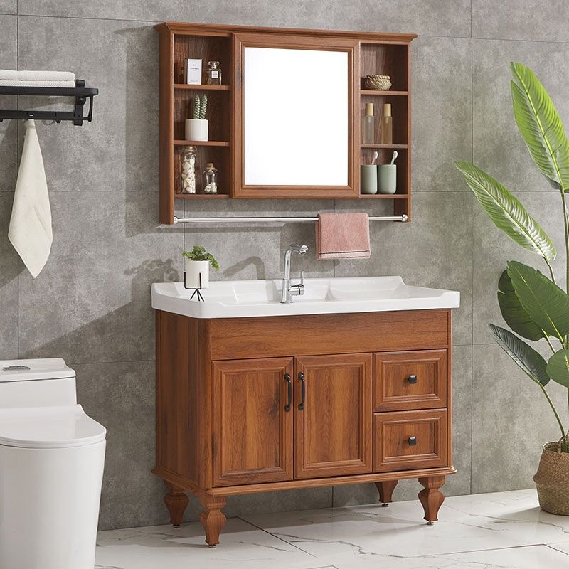 现代简约浴室柜组合小户型洗手洗脸面盆卫生间洗漱台碳纤维落地式