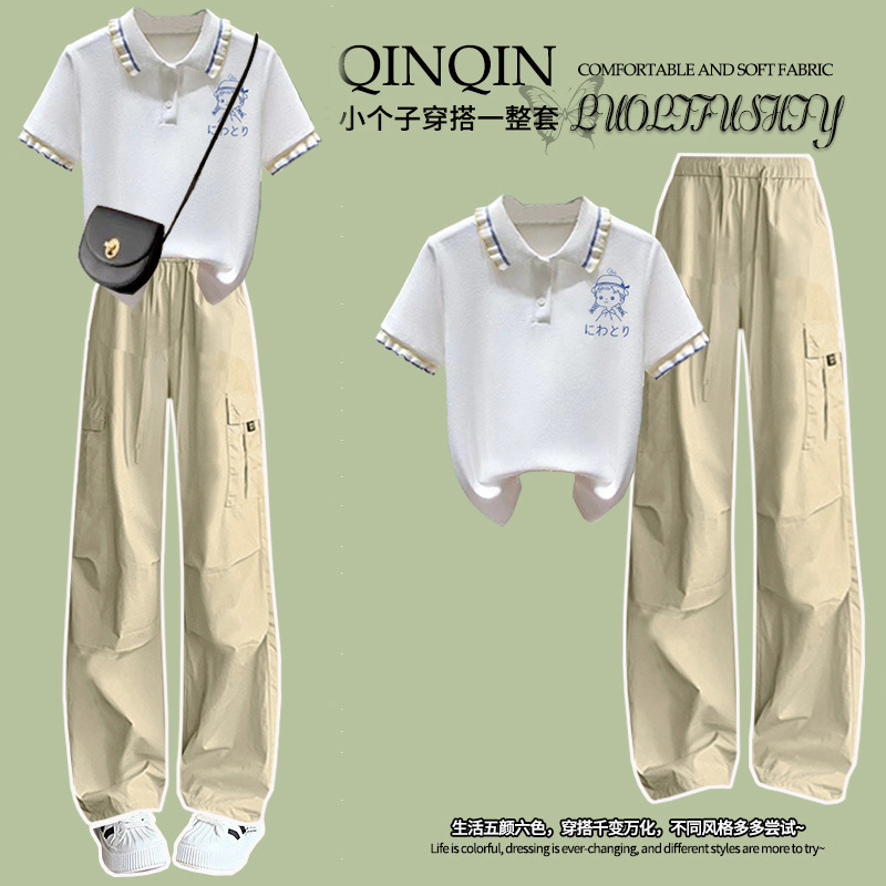Fashionable Girl Summer Overalls Suit 2025 New Junior High School Student Sports Short-Sleeved Youth Summer Suit Fashionable Girl Summer Overalls Suit 2025 New Junior High School Student Sports Short-Sleeved Youth Summer Suit