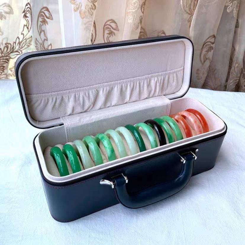Brazalete caja de almacenamiento 15 dígitos brazalete caja de joyería jade jade caja de oro y plata caja de exhibición caja de joyería portátil caja doméstica
