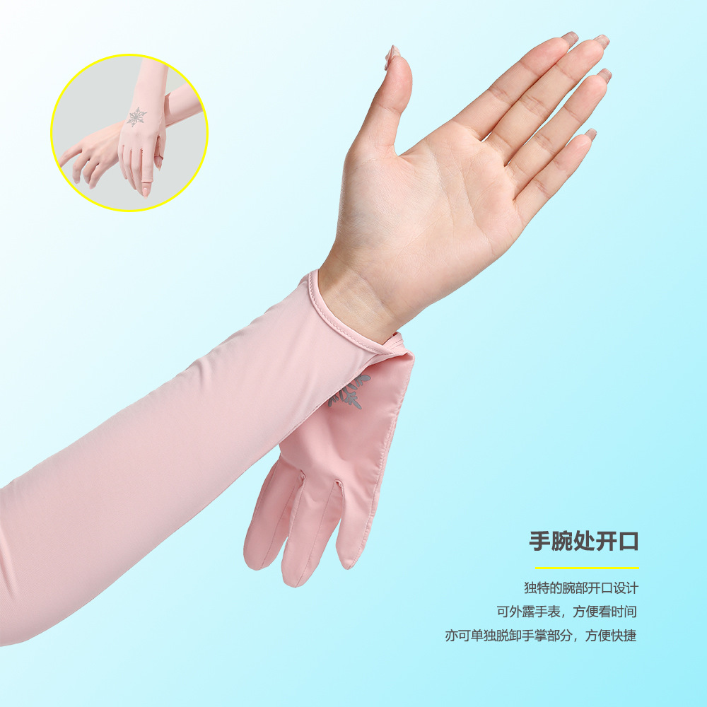 Protección solar manga de hielo verano de las mujeres protección uv brazo guardia conducción correr ciclismo al aire libre ligero transpirable dedo guantes de fuga