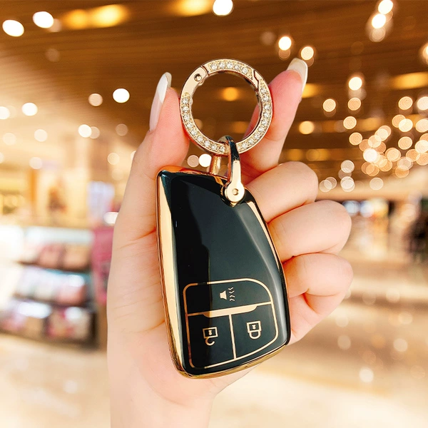 New Buick 3-button [Obsidian Black] Single Shell + Gold Diamond Ring