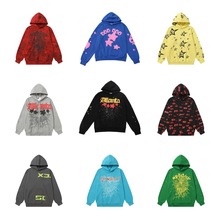 ��óԭ���ذ�450G�羳�Ӻ����·���ӡ֩������ñ��Sp5der hoodies