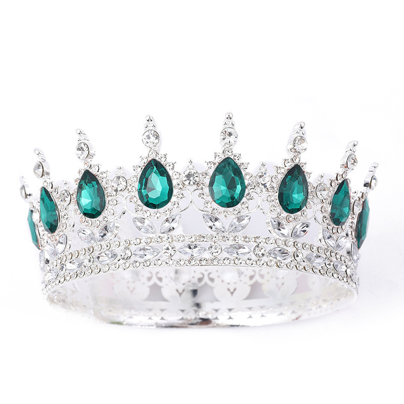 Gran princesa europea corona de novia de alta calidad corona barroca europea y americana joyas de cabello de lujo