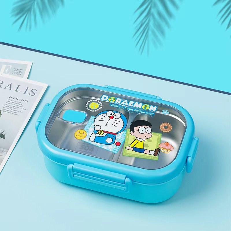 日式皮卡丘儿童不锈钢便当盒子分格餐盘饭盒包小学生专用外出便携|undefined