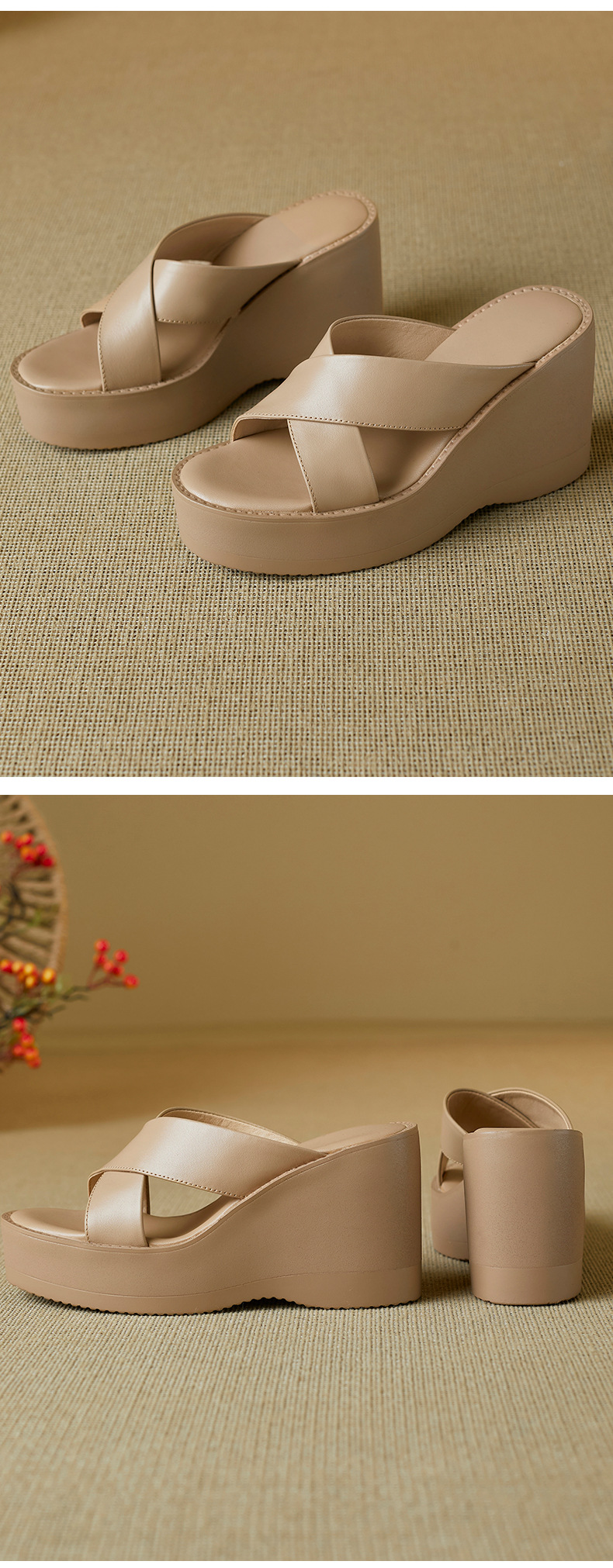 Sandal cao gót nữ hở mũi quai chéo đế xuồng gót 9.5 cm — màu đen, màu mơ chi tiết 11