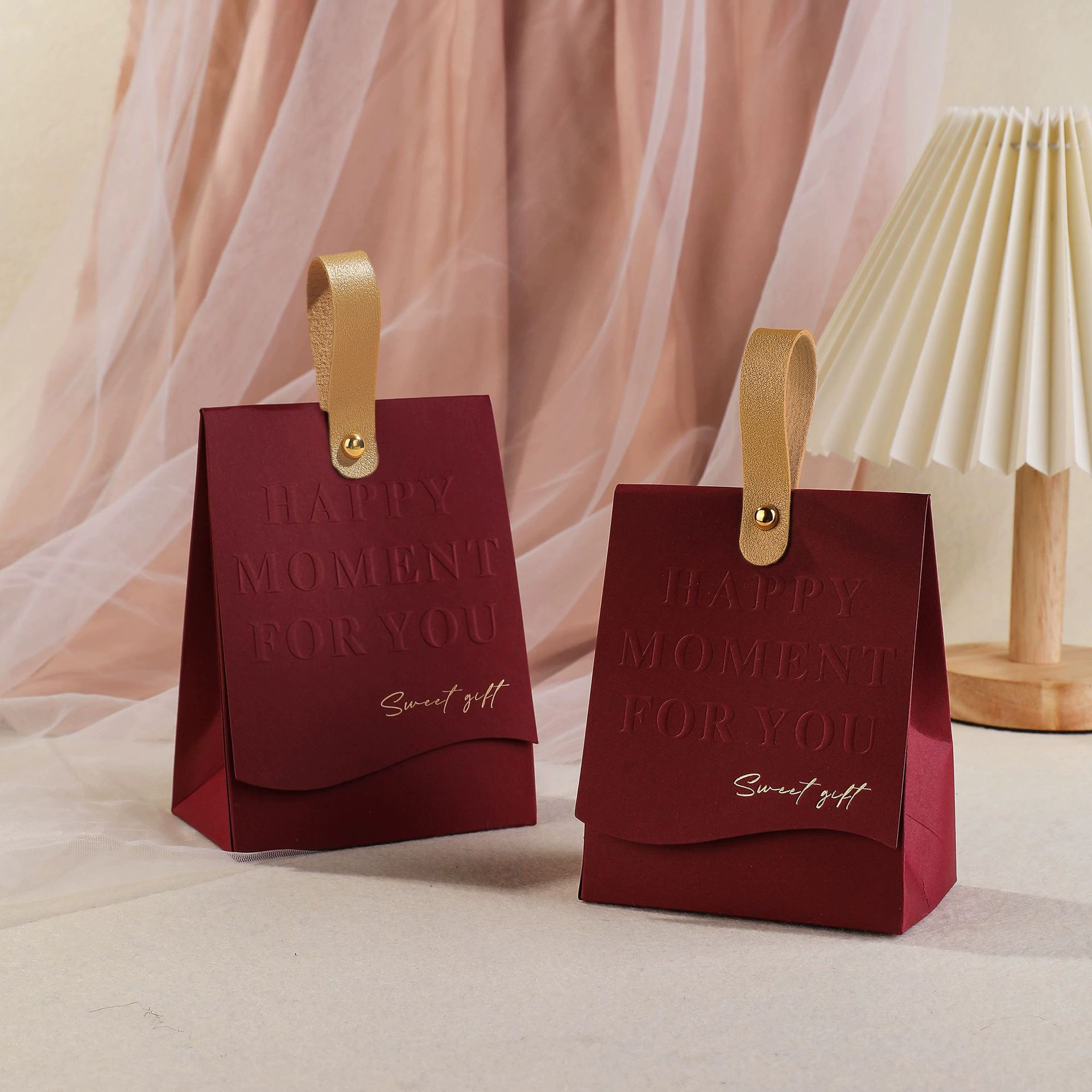 Коробка конфет в европейском стиле креативная винно-красное шампанское кожа портативная коробка для конфет для помолвки свадебной церемонии бумажная ручная подарочная коробка