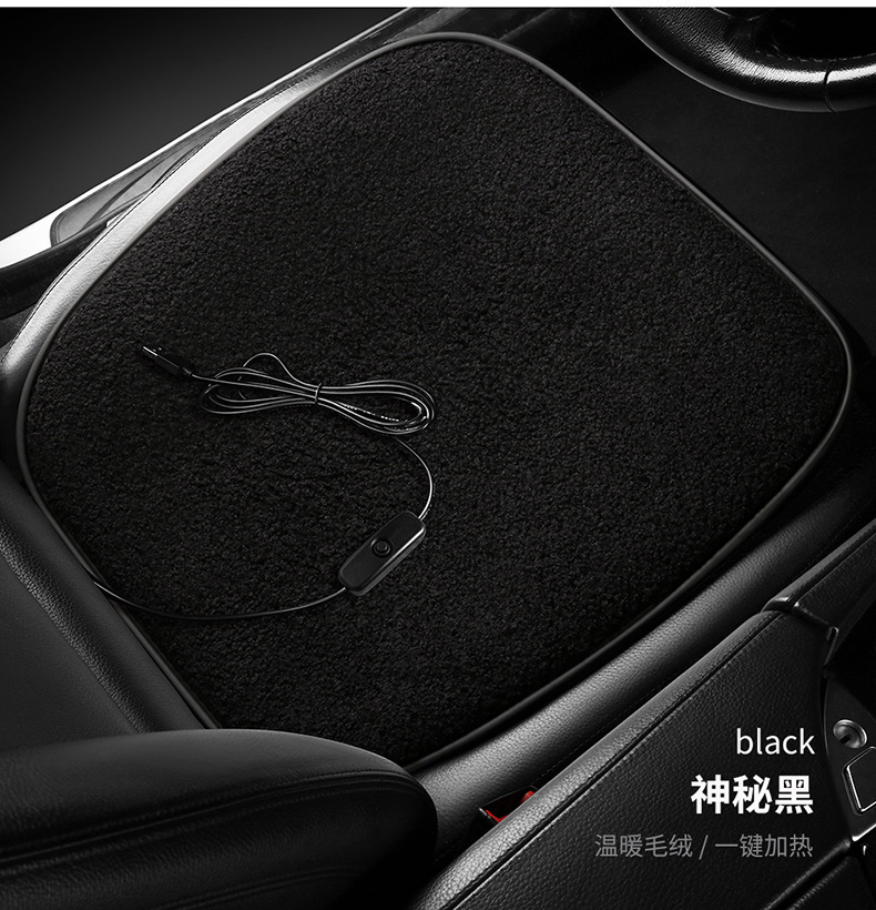 Winter Single and Double Seat Car Cigarette Lighter Office Heating USB Car Plush 12V Seat Cushion Car Heated Seat Cushion