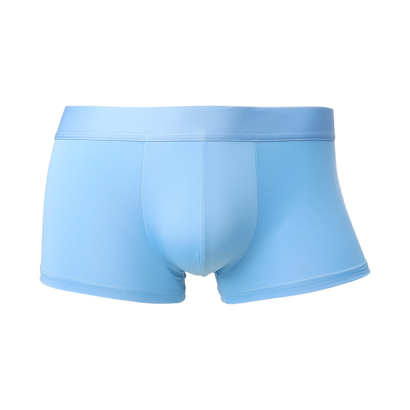 Calzoncillos Bóxer de Seda de Hielo para Hombre, Antibacterianos, Transpirables, de Verano, de Cuatro Puntas