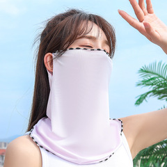 Outdoor Sun Protection Earmuffs Face Mask Sports Cycling Neck Cover Sunshade Ice Silk Summer Scarf Breathable Face Mask for Women