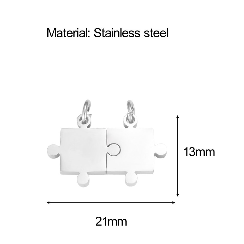 Jigsaw Pattern 5 PCS/Package 13*10mm 13*13mm 201 Stainless Steel Jigsaw DIY Ornament Accessories