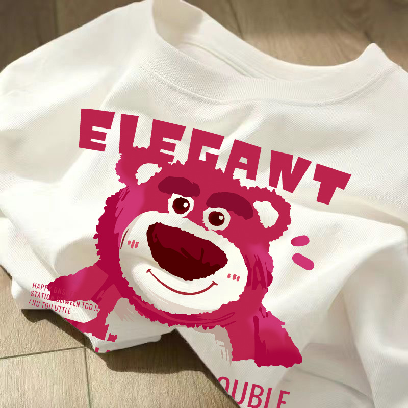 Cherry Maruko de manga corta imprimió la camiseta de manga corta delgada de moda de estilo coreano de moda de las mujeres de la camiseta blanca