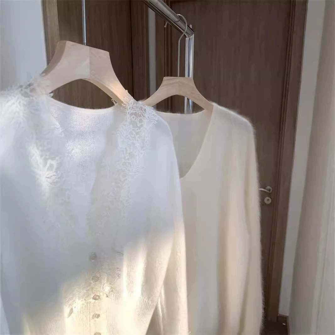Кашемировая lace вязанный базовый кардиган, свитер изящный к телу