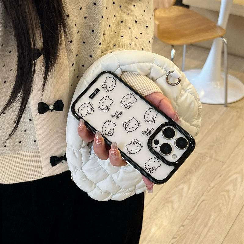 Чехол для телефона "Hello Kitty", с яблоком, совместим с iPhone 16, 15 Pro Max, 14/13