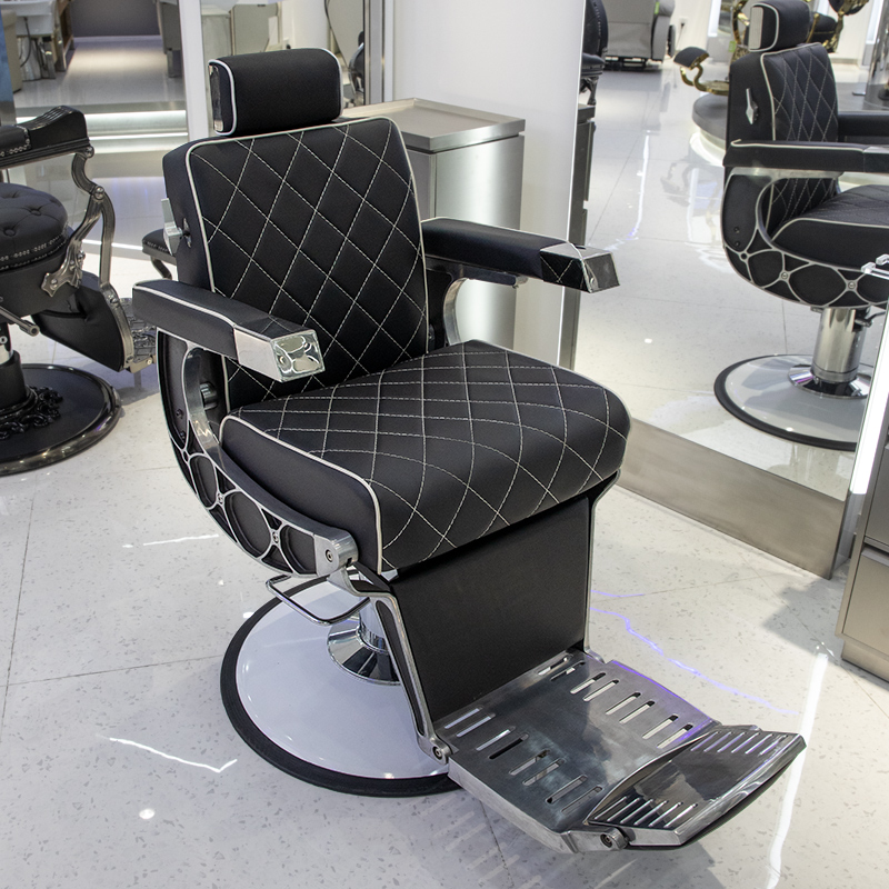 Sillón de barbero vintage para cortes de pelo, sillón de salón reclinable, sillón de barbero para hombres, sillón giratorio. image 18