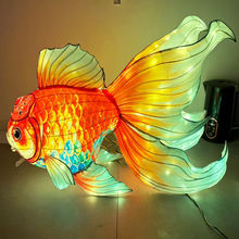 大型仿真鱼造型灯笼手工户外广场自贡灯光节游园会灯会发光彩