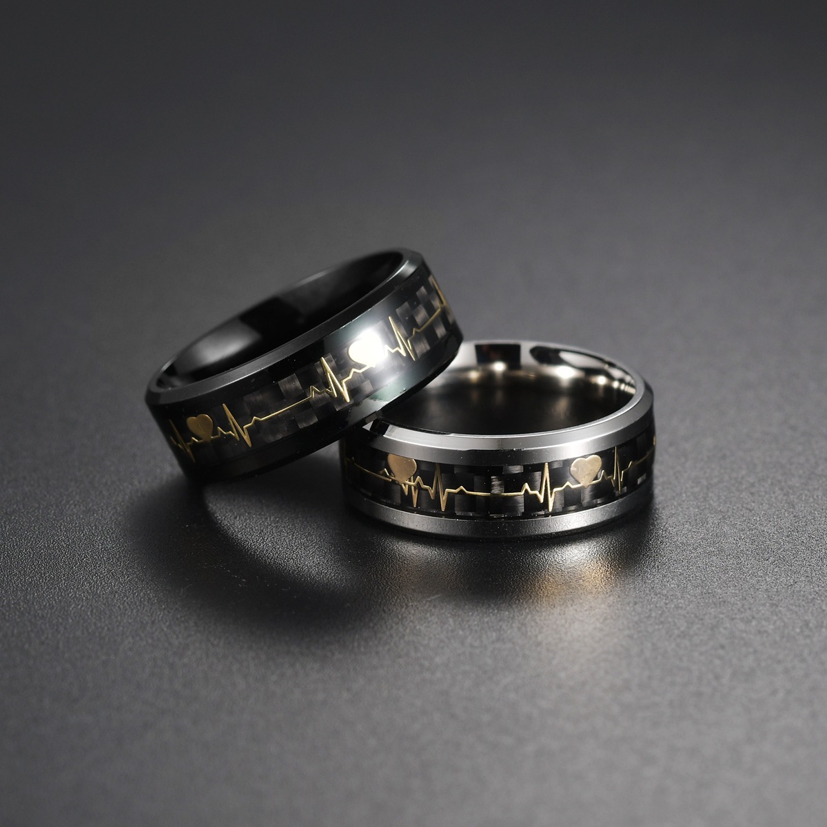 8g Weight Other Inlay Material Birthday Occasion Titanium Steel Material Letter Pattern Unisex Gender Stoving Varnish Design Fashion Style Black Color Wholesale Jewelry Fashion Letter Titanium Steel Other Stoving Varnish Stainless Steel Rings 1