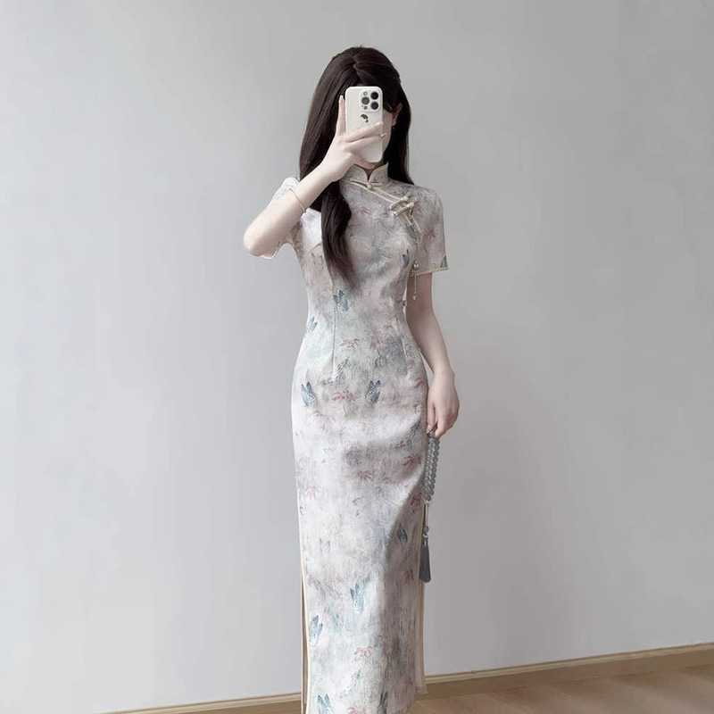 New Chinese Style Improved Cheongsam 2025 New Improved Young New Chinese Style dress Purple Elegant and Elegant