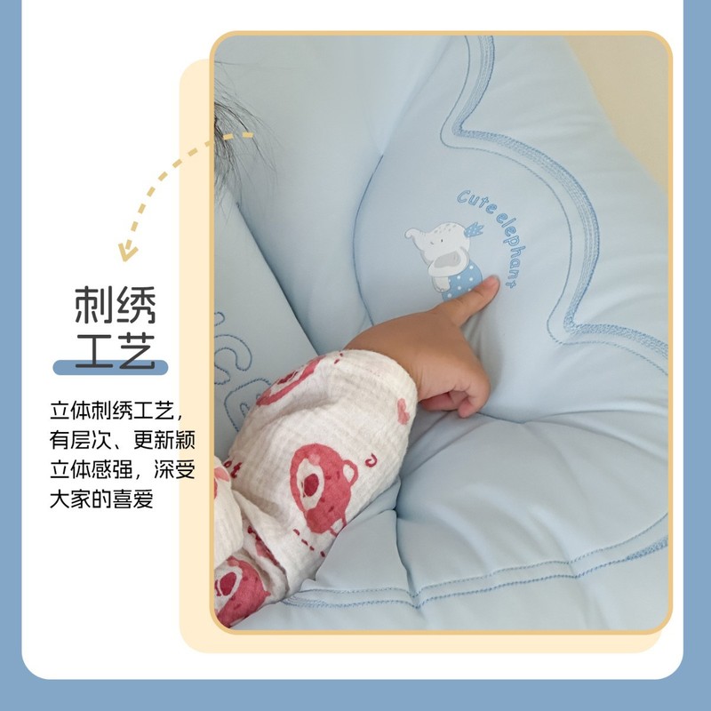 クラスA 洗える涼しい刺繍入り子供用枕は頸椎を保護し、3歳から6歳以上の寮生の睡眠をサポートします。|undefined