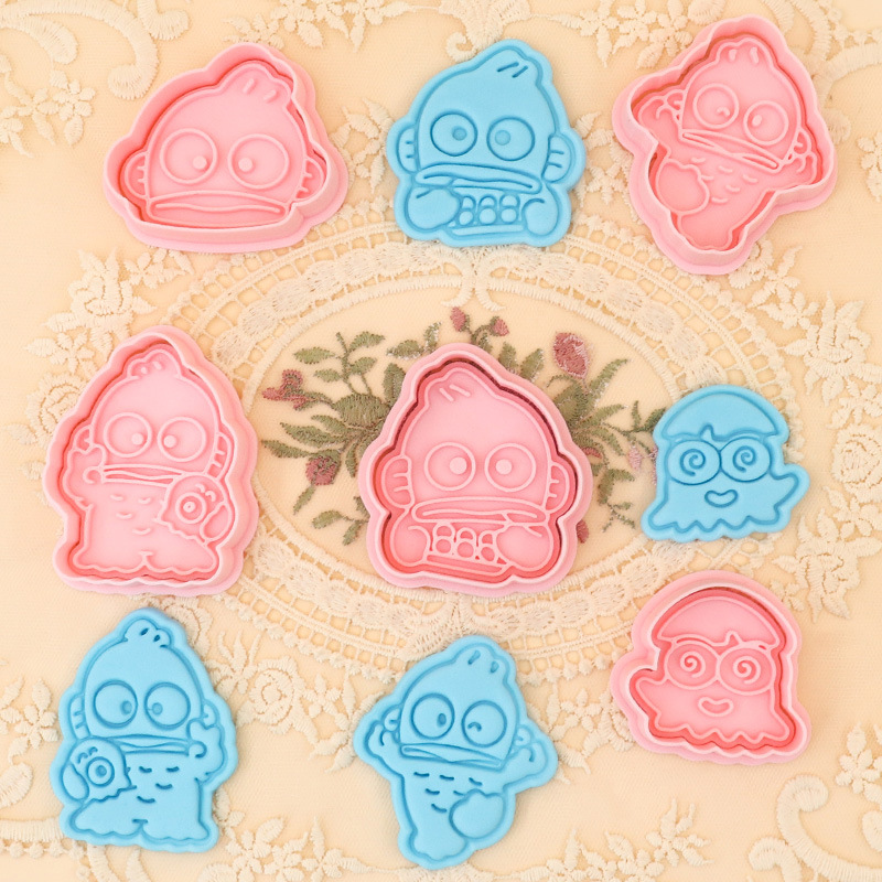 Molde de galletas de dibujos animados de pez payaso sirena Hanton herramienta de horneado de impresión de glaseado de galletas de prensa tridimensional