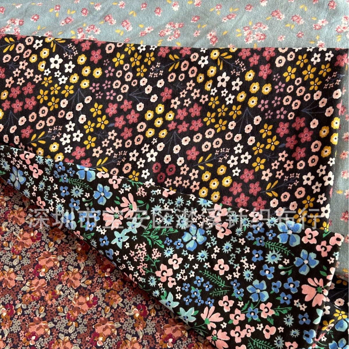 现货春夏童装拉架内衣面料女装莱卡印花全棉单面平纹碎花针织布料