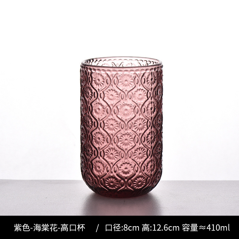 Nuevo retrógrado tallado alto taza de agua taza de vino taza de bebida creativa elegante casa hotel café utensilios de vino
