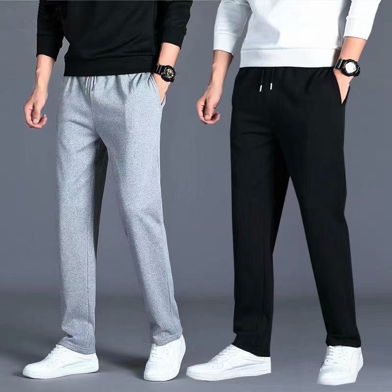 Men's Summer New Style Long Pants Wholesale Straight-Leg Solid Color Blank Version Plus Size Casual Sports Pants Thin Harem Sweatpants