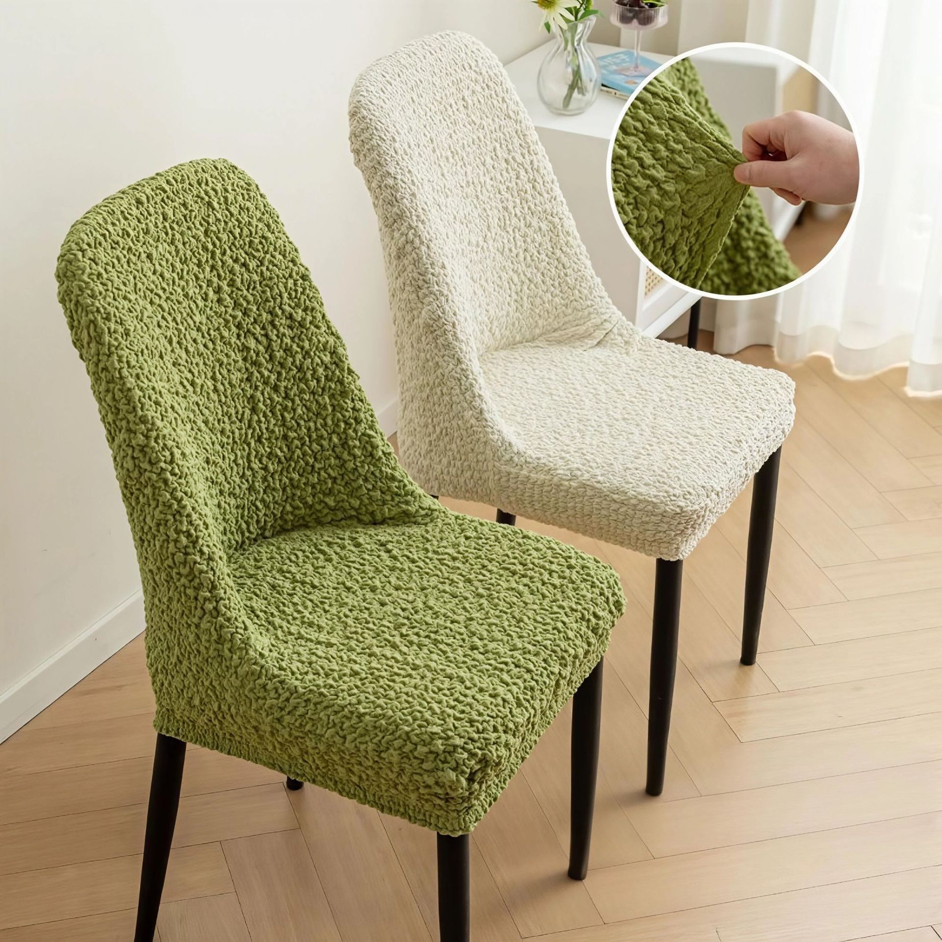 cubierta de silla de arco de tela de tela de alta elástica respaldo respirado doméstico cubierta de silla de mesa de comedor cuatro estaciones cubierta de taburete universal a prueba de polvo