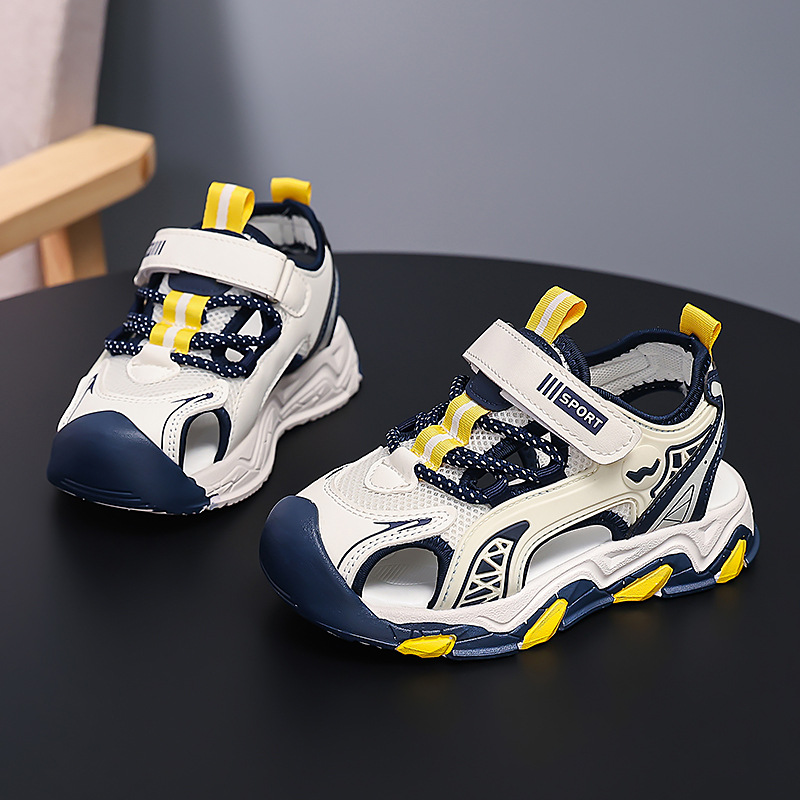 Zapatos casuales de moda para niños versátiles 2026 verano nuevos zapatos de playa transpirables de malla para niños sandalias deportivas de suela suave image 4