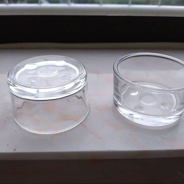 Glass candle for St. Valentine's Day