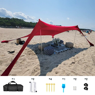 Tent, Portable One-Piece Style, in Avtomobil yan çətirləri - red-2-aluminum-pole-200160150cm