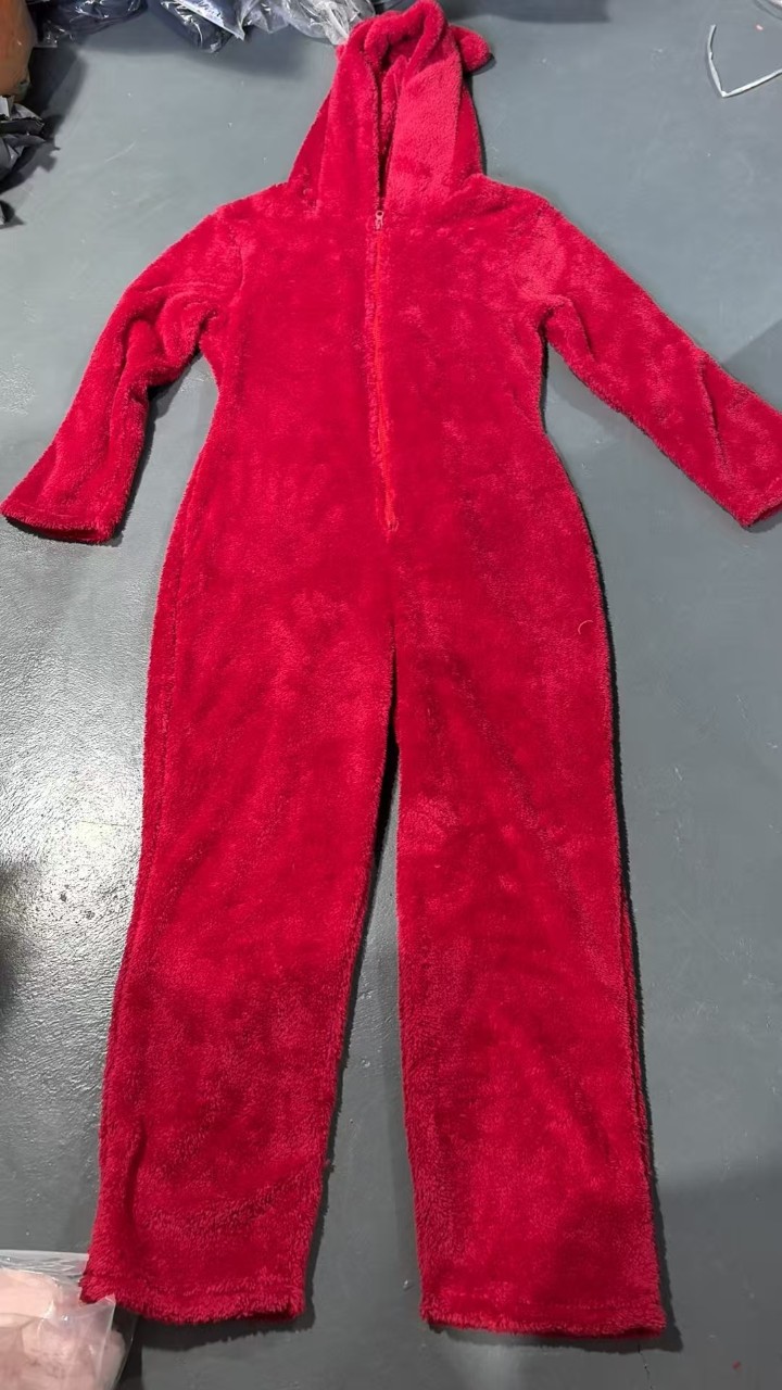 Kuscheliger Fleece Jumpsuit Für Damen Langarm Einteiler Romper_voghion.com