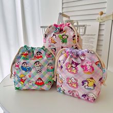 卡通蜡笔小新小丸子三丽鸥布艺束口收纳袋加厚抽绳束口袋便携旅行