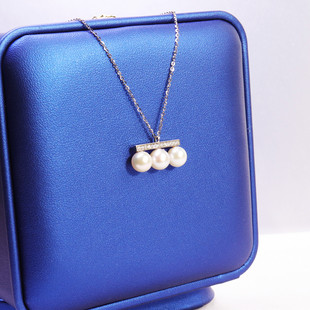 Factory direct supply freshwater pearl necklace full body S925 silver balance beam pendant necklace women gift wholesale generation