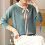 年轻妈妈气质针织小衫中年妇女春季新款套头中老年秋装打底衫上衣，女装针织衫/毛衣，妃慕昵服饰