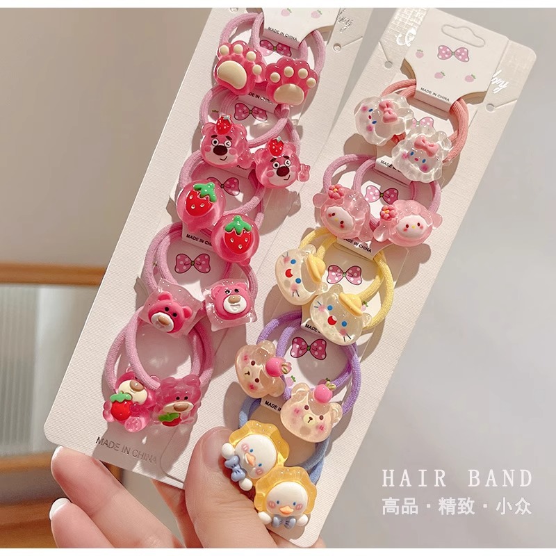 Wine Red Children's Hair Ties That Don'T Damage Hair, Girls' Hair Bands, Baby Hair Ties, Small Rubber Bands, Cute Cartoon Hair Ropes, Girls' Hair Accessories