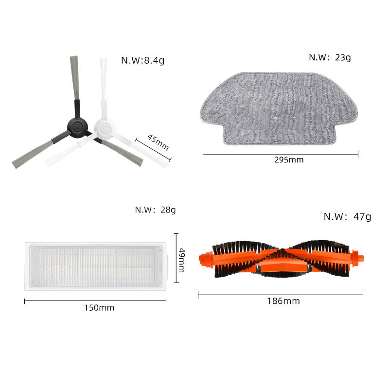 Suitable for Mijia Xiaomi sweeping and mopping all-in-one sweeper accessories STYTJ02YM side main brush cover filter no-wash rag