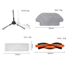 Suitable for Mijia Xiaomi sweeping and mopping all-in-one sweeper accessories STYTJ02YM side main brush cover filter no-wash rag