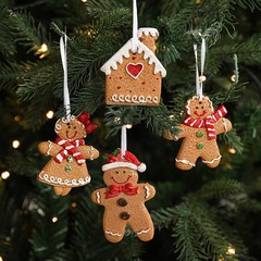 樹脂姜パイ人クリスマスツリー異性ストラップ愛姜パイ屋DIYクリスマスペンダント飾り飾り小ペンダント