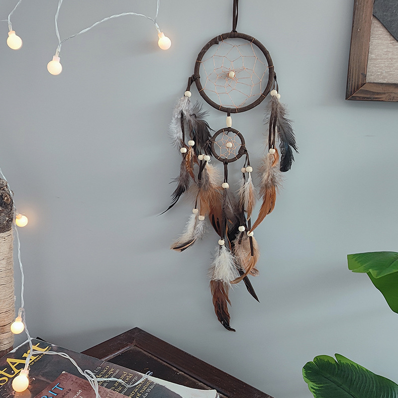 25g Weight Dreamcatcher Home Textiles & Decor Type 1 Piece Quantity Holiday, Travel, Daily Occasion Geometric Pattern Casual, Elegant, Shiny Style Casual Elegant Shiny Geometric Feather Dreamcatcher Wall Art 6