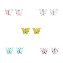 韩版饰品配件 合金板材蝴蝶小挂件 耳环项链 吊坠DIY手工材料批发