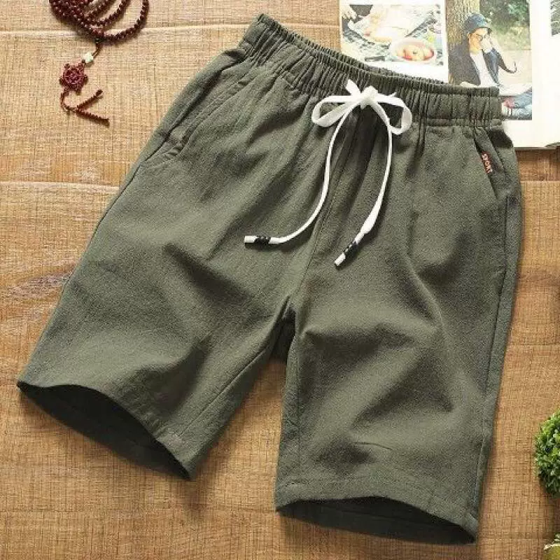 Cotton shorts for leisure, thin solid short beach trousers, Korean style