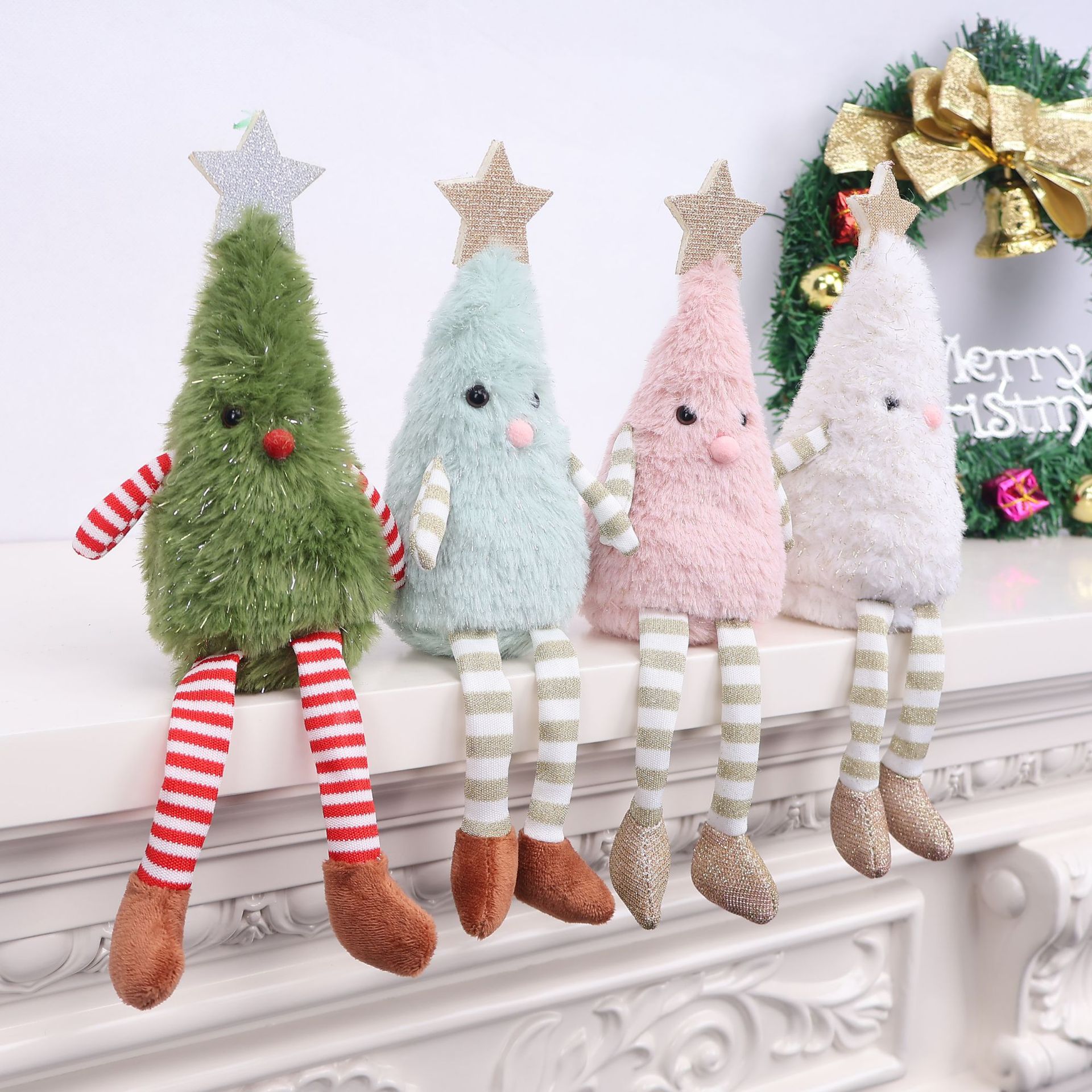 Decoraciones navideñas transfronterizas lindas muñecas de peluche para el hogar adornos de muñecas de tela muñecos de peluche en stock