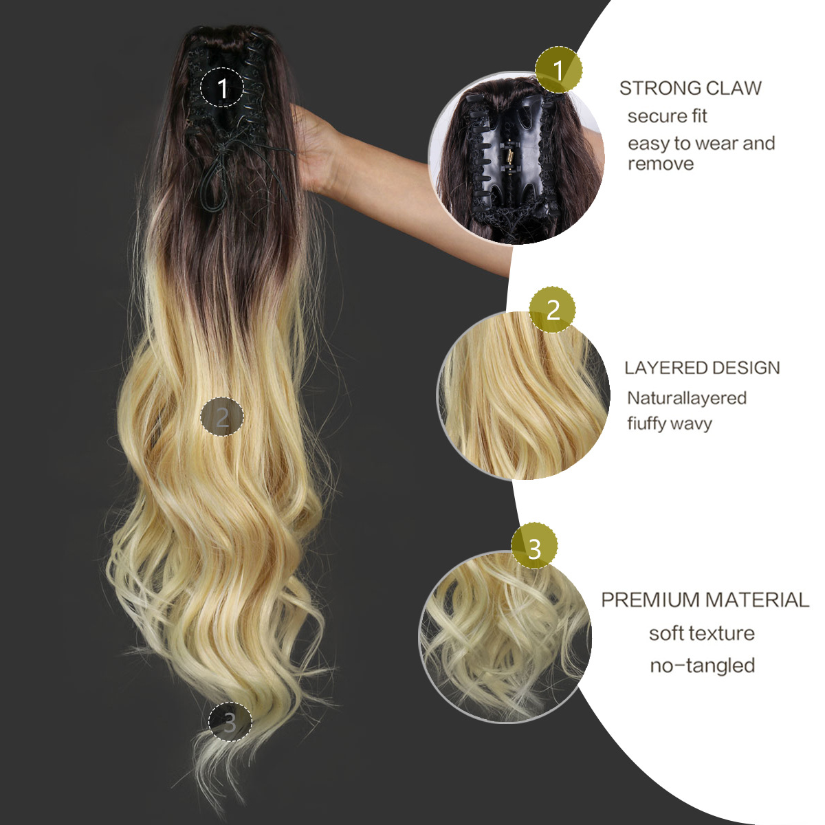 Gradient uodegos priauginimas su segtuku moterims natūralus_voghion.com