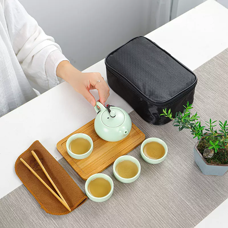车载旅行茶具户外便携式茶具套装收纳包简约便携家用喝茶商务送礼
